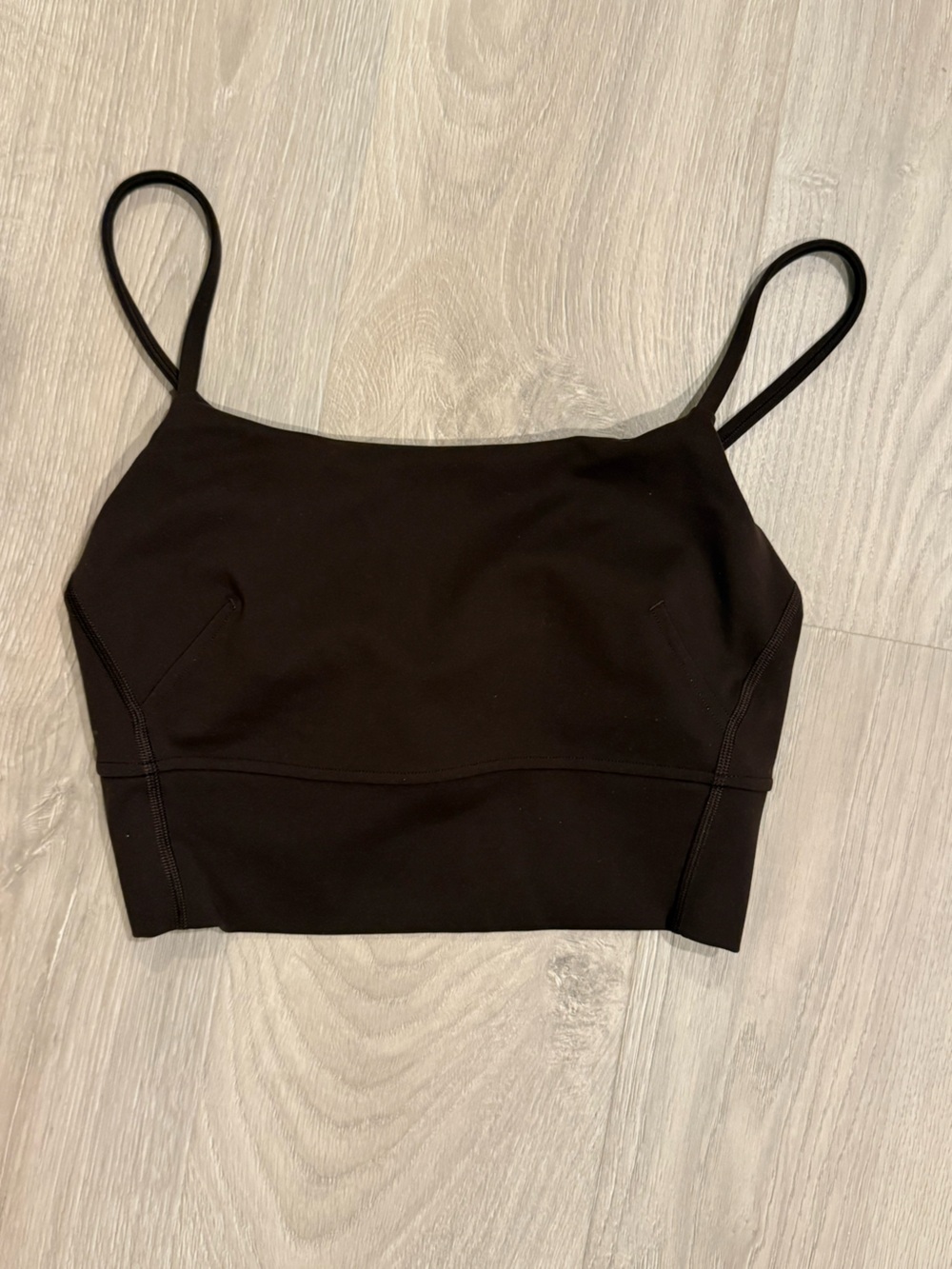 lululemon athletica dark brown longline  Spaghetti Strap Tank for training